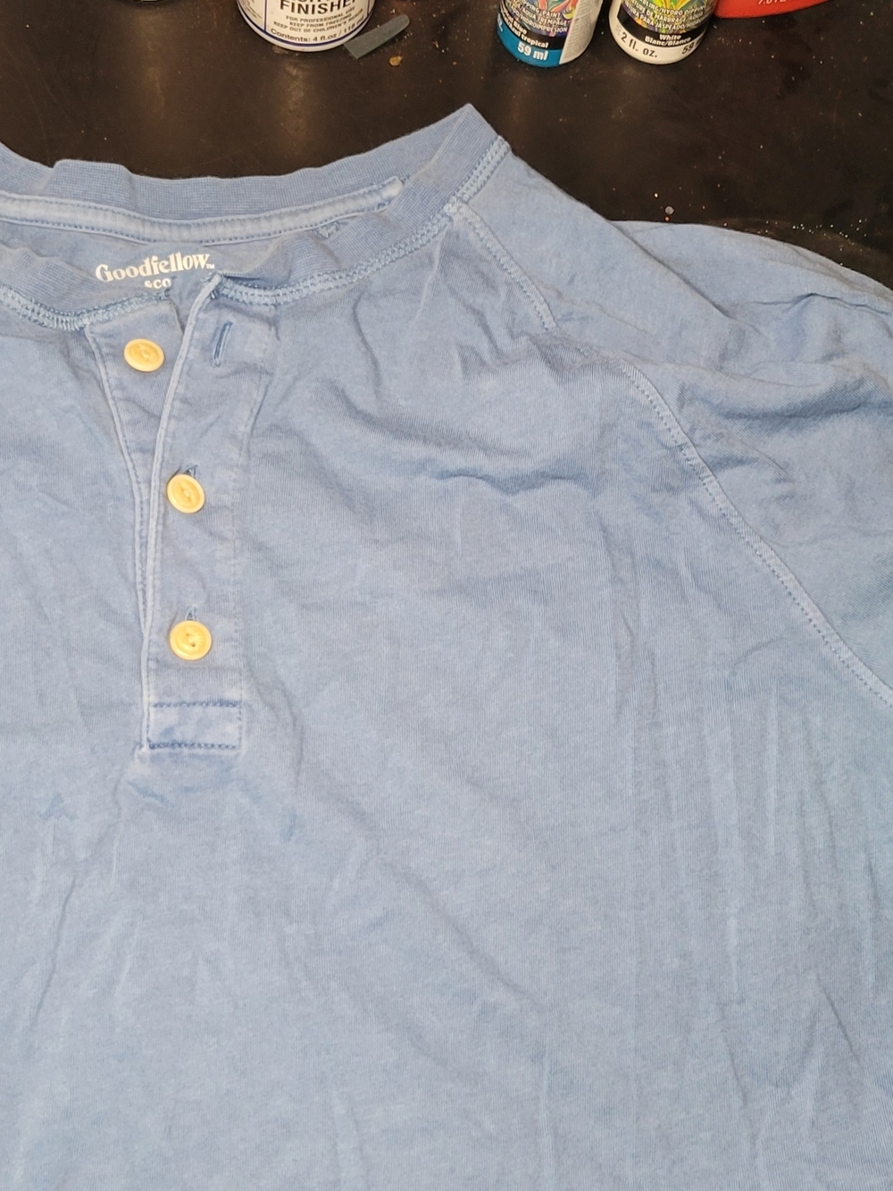 Goodfellow & Co Men's Sky Blue Short Sleeve Henley